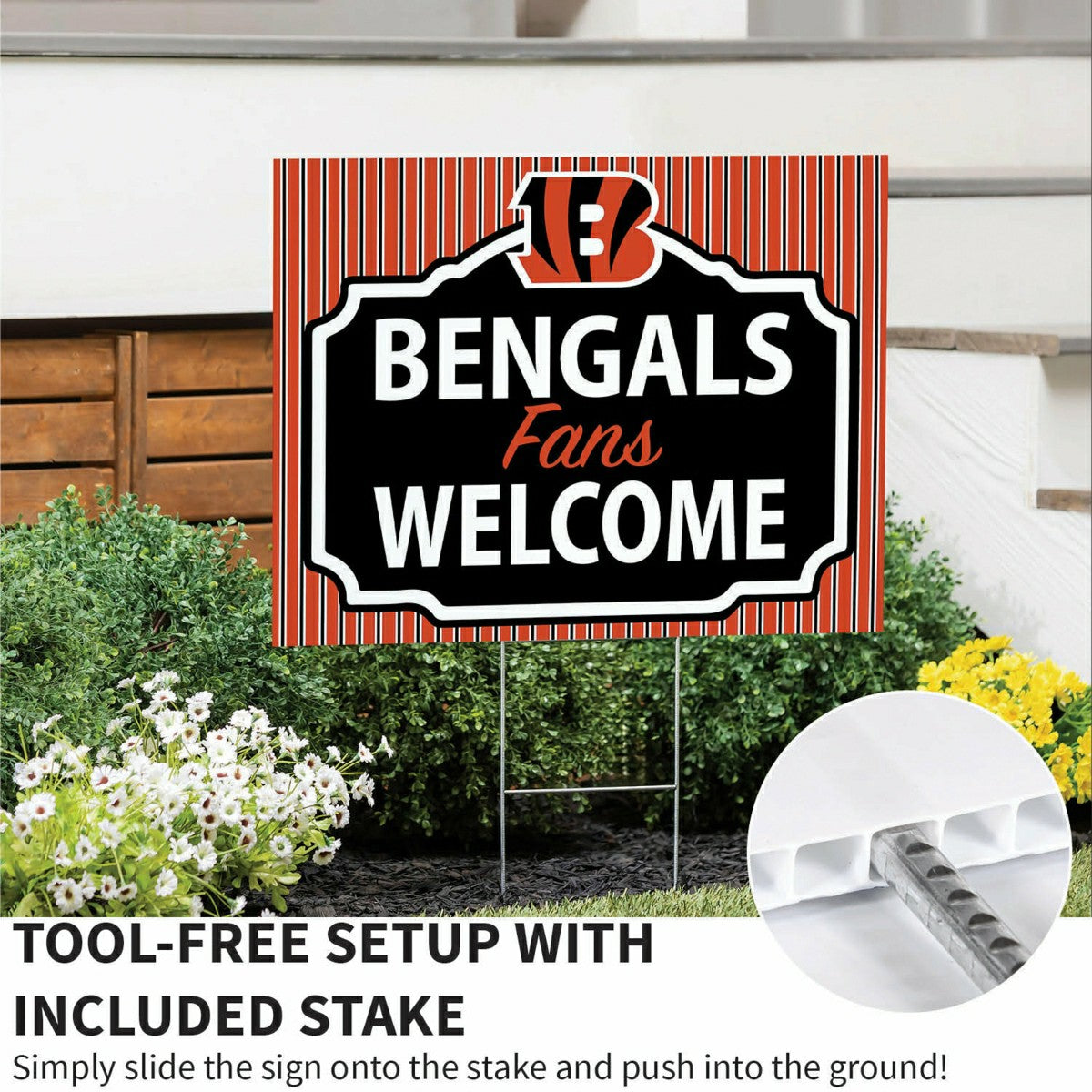 Cincinnati Bengals Coroplast Yard Sign, "Fans Welcome"