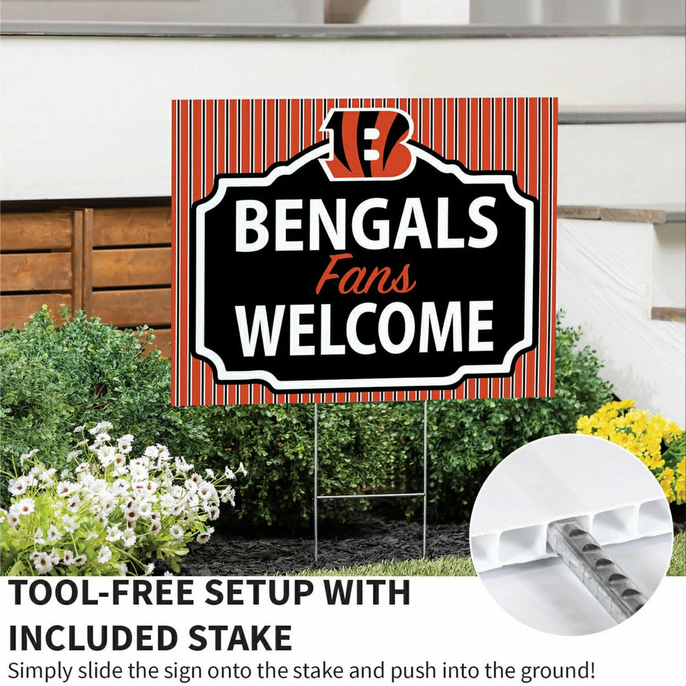 Cincinnati Bengals Coroplast Yard Sign, "Fans Welcome"