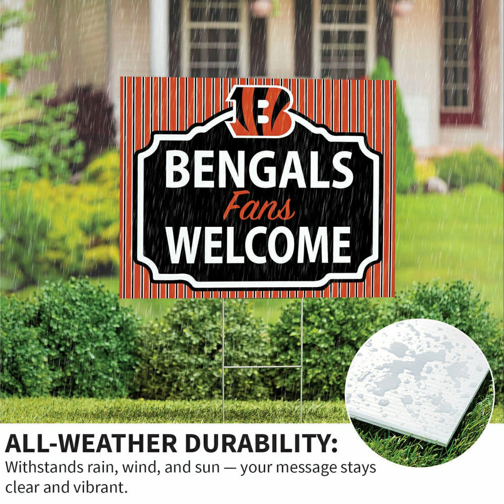 Cincinnati Bengals Coroplast Yard Sign, "Fans Welcome"
