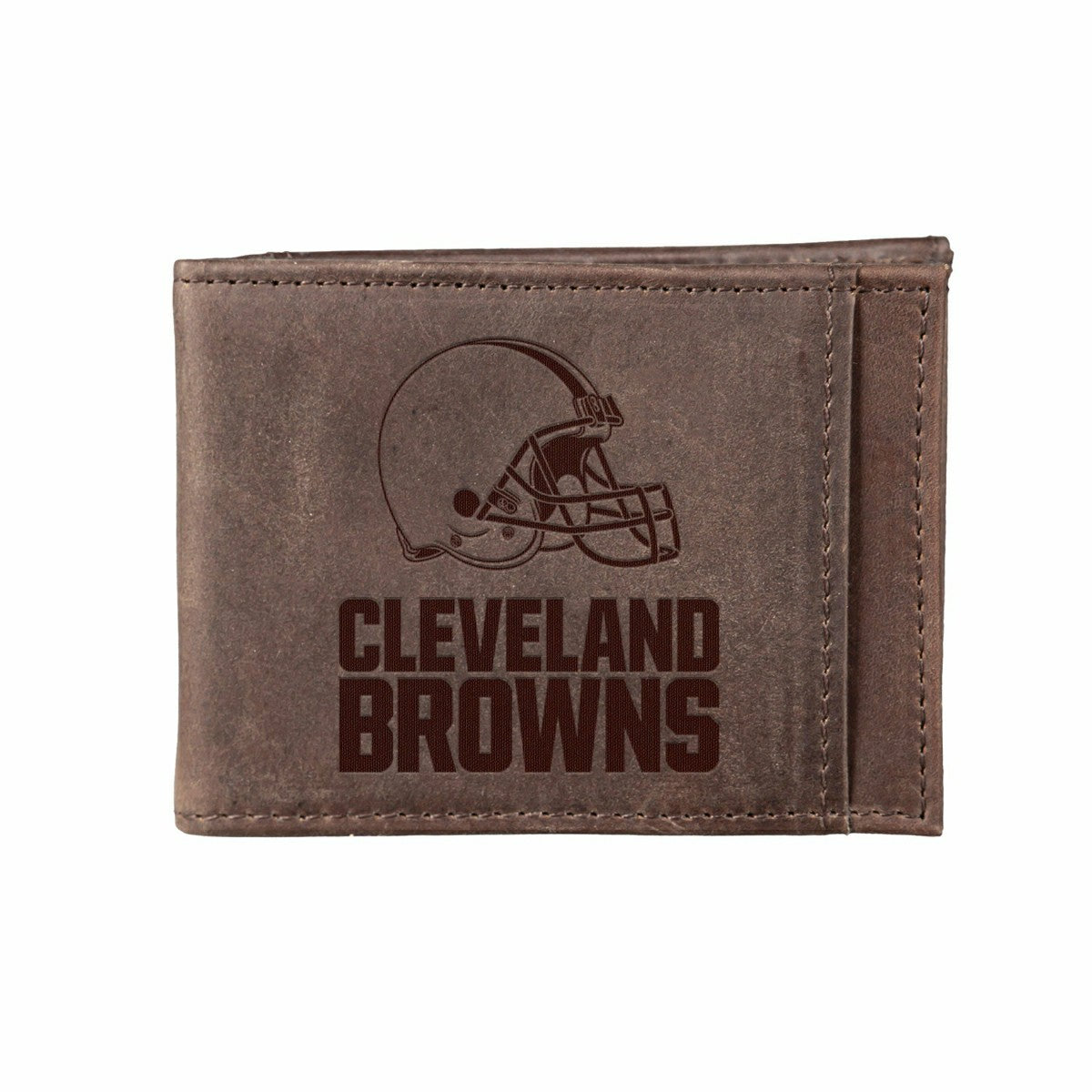 Front Pocket Wallet w/ RFID Blocking, Cleveland Browns, Brown
