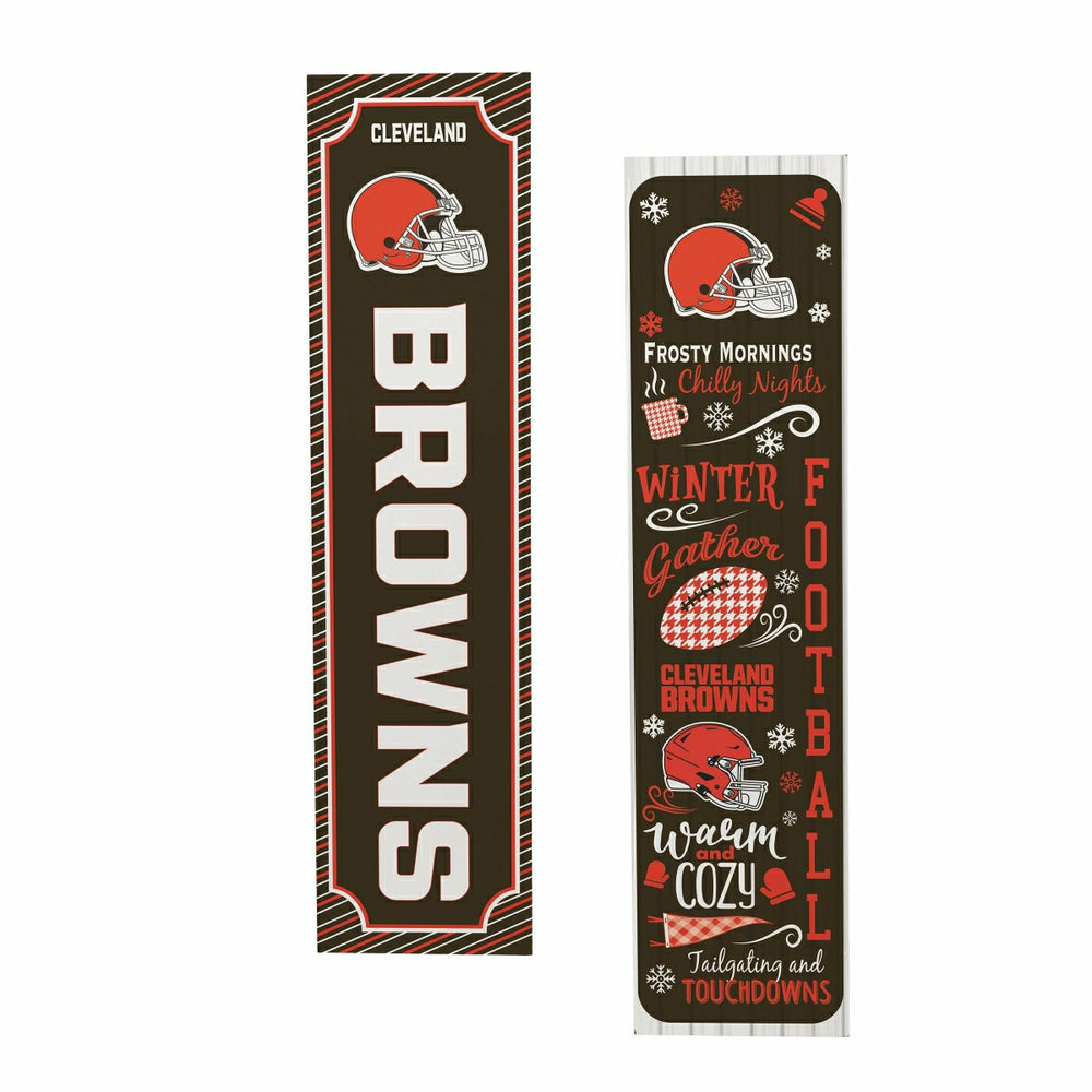 Cleveland Browns Winter Seasonal Double Sided Large Leaner, 46"