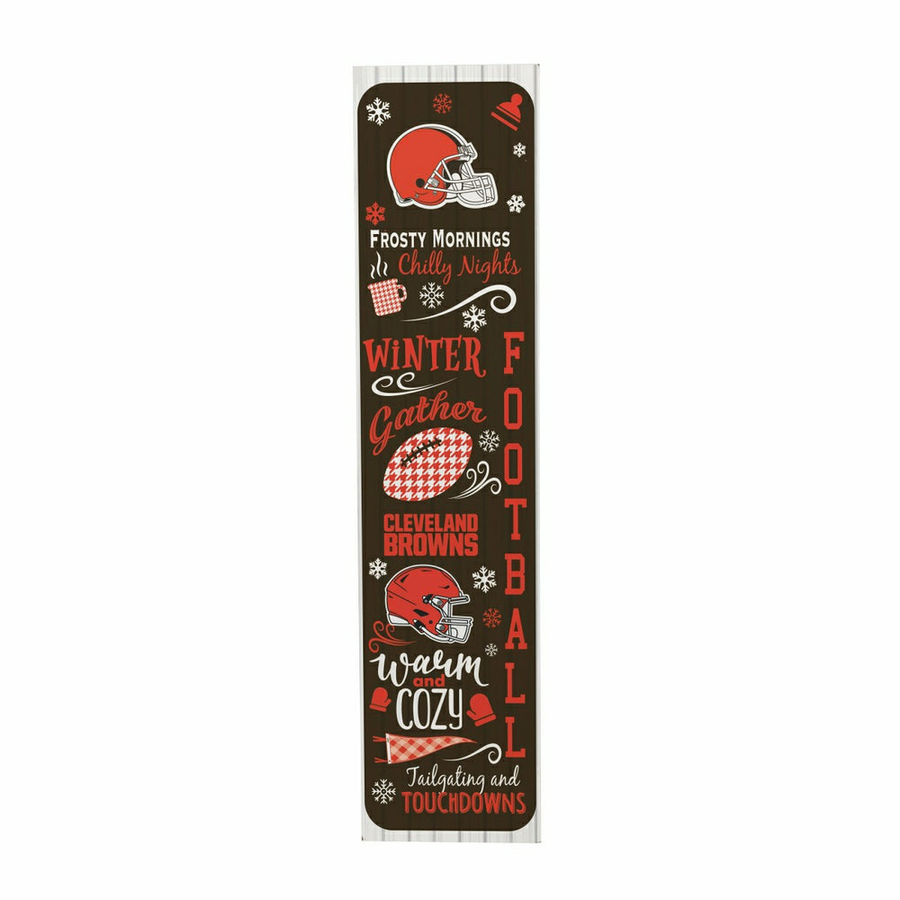 Cleveland Browns Winter Seasonal Double Sided Large Leaner, 46"
