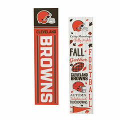 Cleveland Browns Fall Seasonal Double Sided Large Leaner, 46"