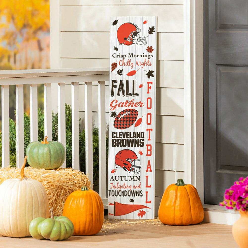 Cleveland Browns Fall Seasonal Double Sided Large Leaner, 46"