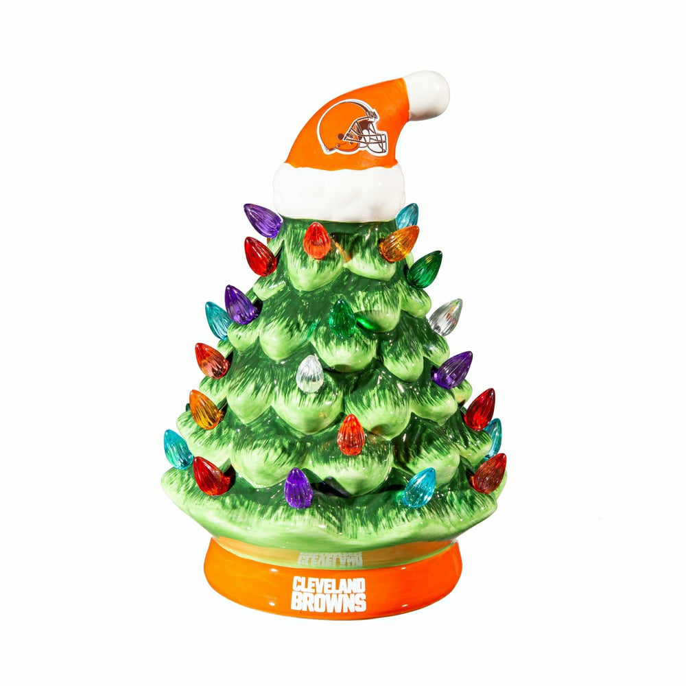 8" LED Ceramic Christmas Tree, Cleveland Browns