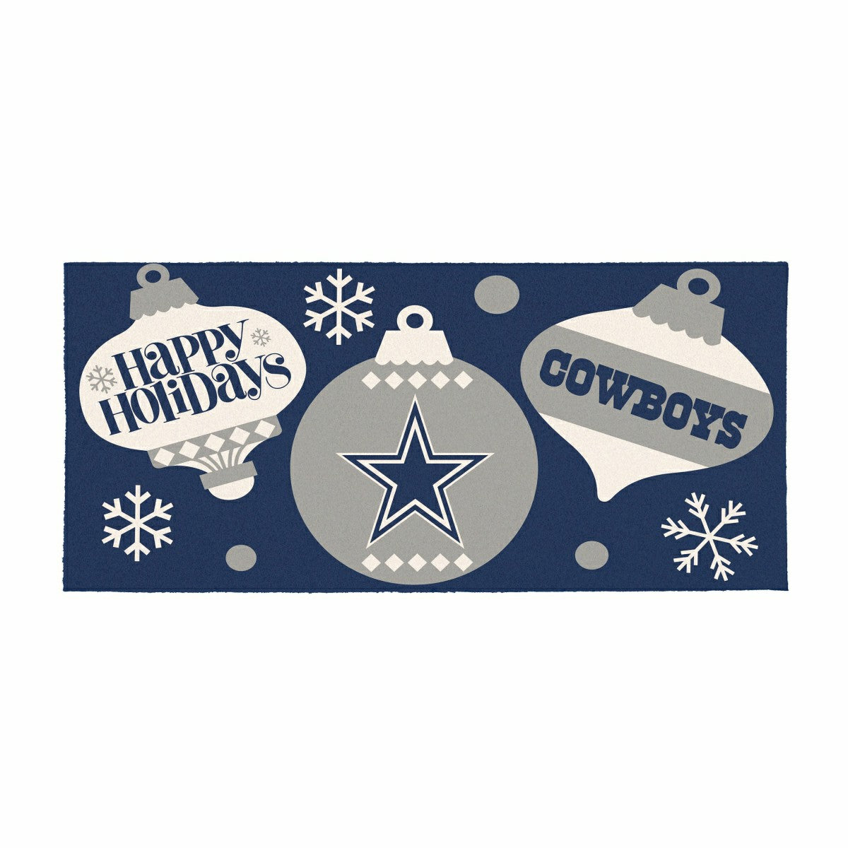 Dallas Cowboys Holiday Flocked Coir Sassafras Switch Mat, 22"x10"