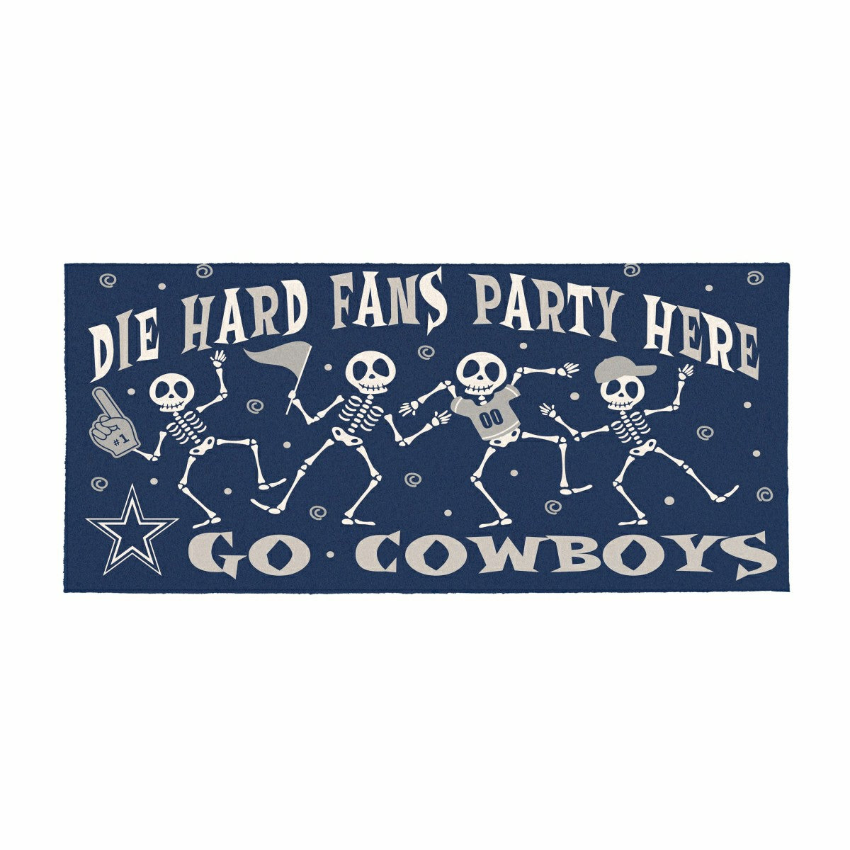 Dallas Cowboys Flocked Coir Halloween Sassafras Switch Mat, 22"x10"
