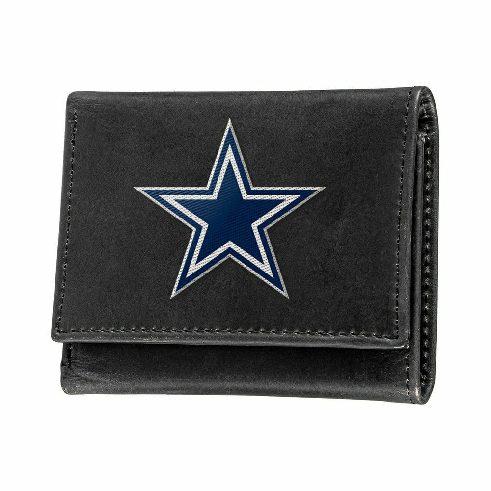 Dallas Cowboys Black Tri-Fold Embroidered Wallet