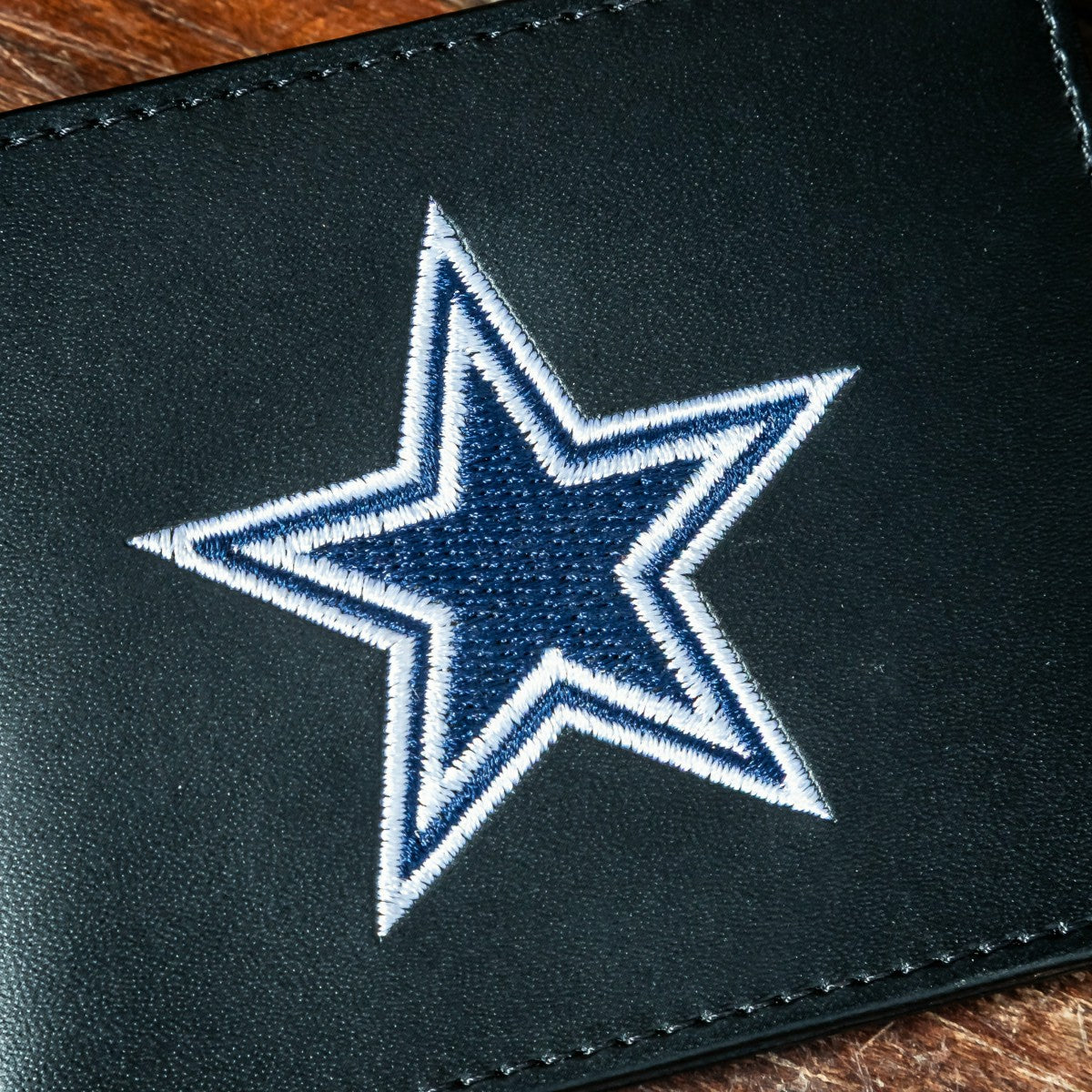 Dallas Cowboys Black Bi-Fold Embroidered Wallet w/ RFID Blocking