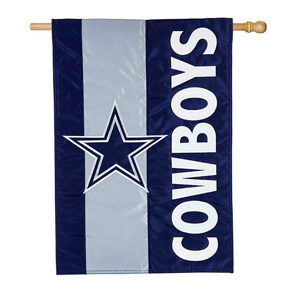 Double-Sided Embellished NFL Team Pride Applique House Flag, Dallas Co