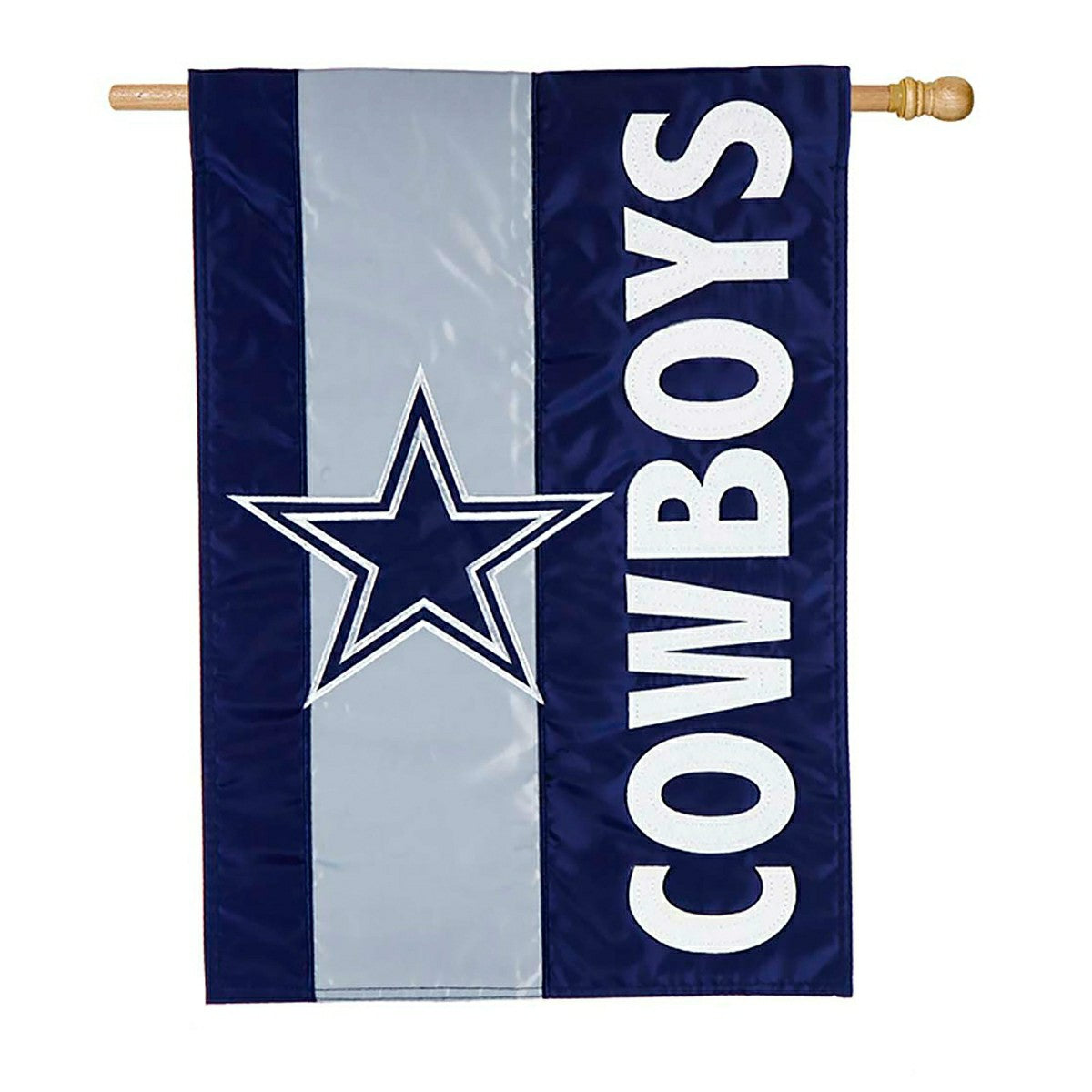 Double-Sided Embellished NFL Team Pride Applique House Flag, Dallas Co