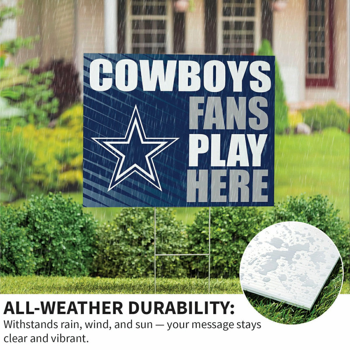 Dallas Cowboys Coroplast Yard Sign "Fans Play Here"