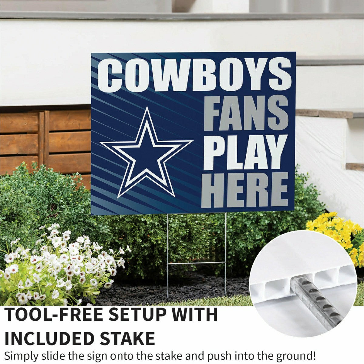 Dallas Cowboys Coroplast Yard Sign "Fans Play Here"