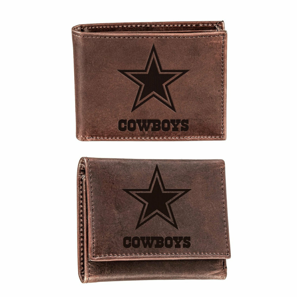 Dallas Cowboys, Bi-Fold and Tri-Fold Wallet Gift Set, Brown