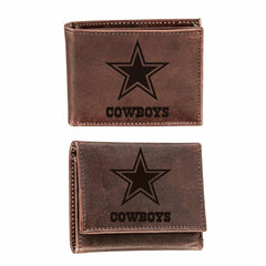 Dallas Cowboys, Bi-Fold and Tri-Fold Wallet Gift Set, Brown