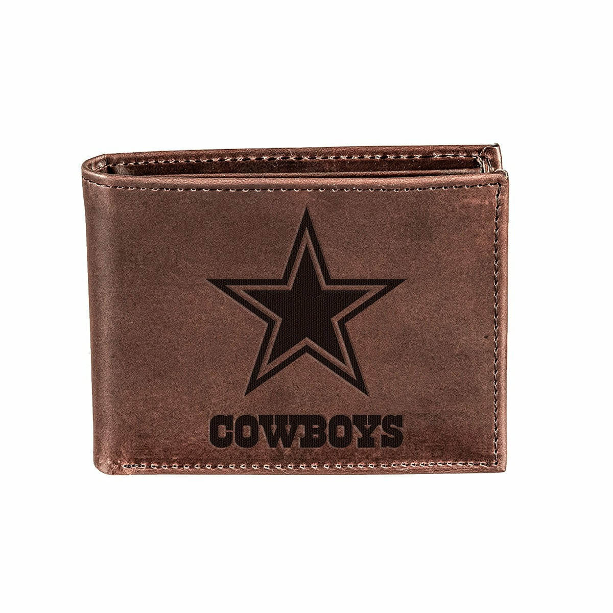Dallas Cowboys, Bi-Fold Wallet, Brown, CH, 100% Genuine Leather