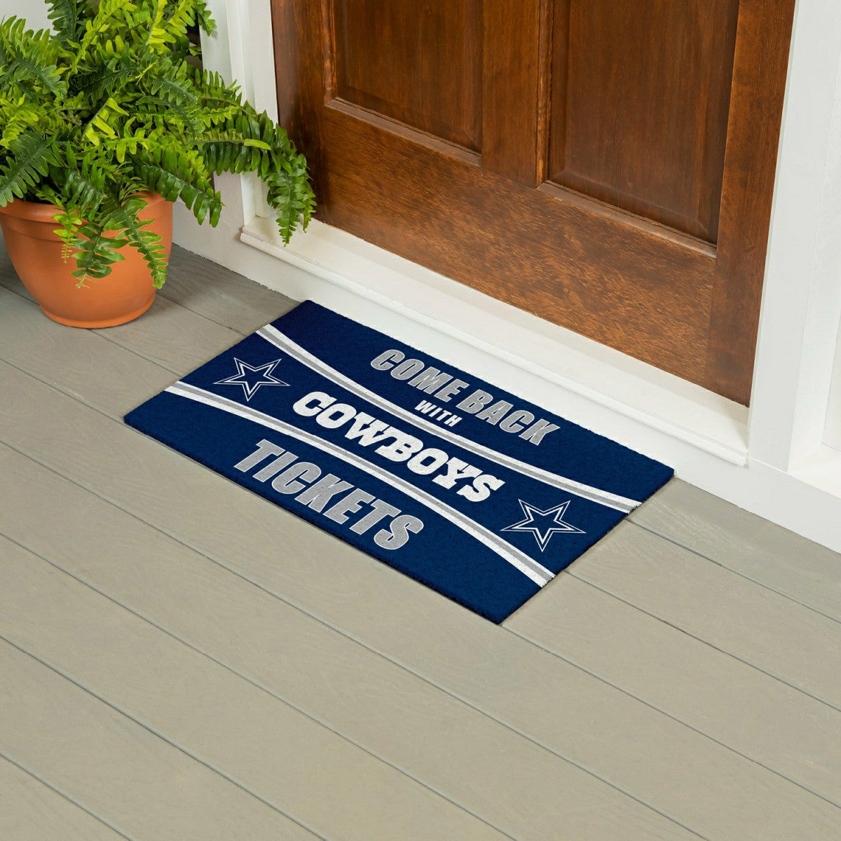 28" x 16" PVC Trapper Mat, Come Back with Tickets, Dallas Cowboys