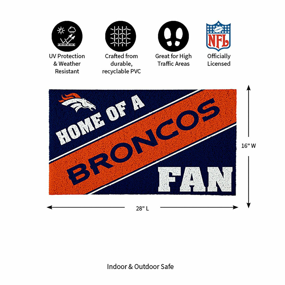 Denver Broncos, PVC Mat COLOR, Home of a Fan