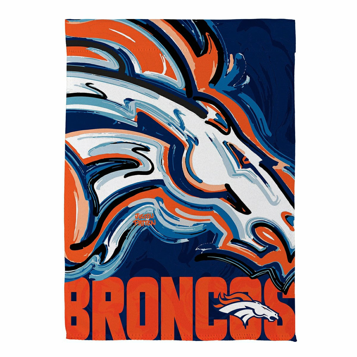 Denver Broncos Justin Patten Logo Suede Garden Flag