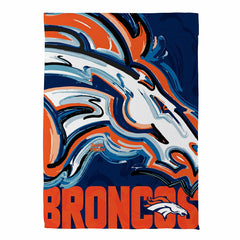 Denver Broncos Justin Patten Logo Suede Garden Flag