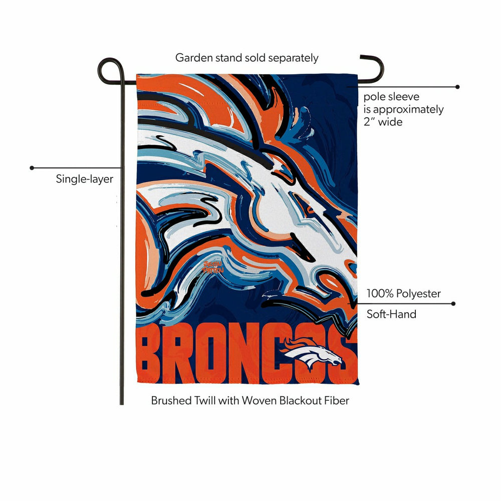 Denver Broncos Justin Patten Logo Suede Garden Flag