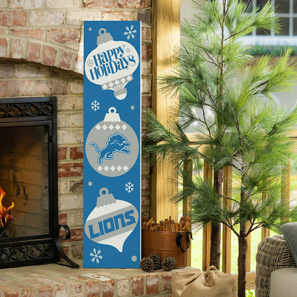 Detroit Lions 47" Double Sided Leaner, Christmas