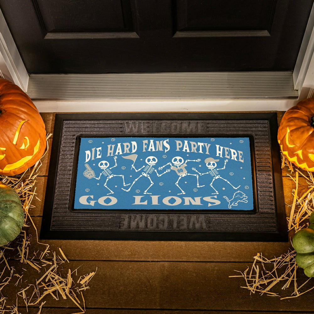 Detroit Lions Flocked Coir Halloween Sassafras Switch Mat, 22"x10"