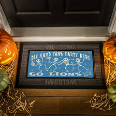 Detroit Lions Flocked Coir Halloween Sassafras Switch Mat, 22"x10"