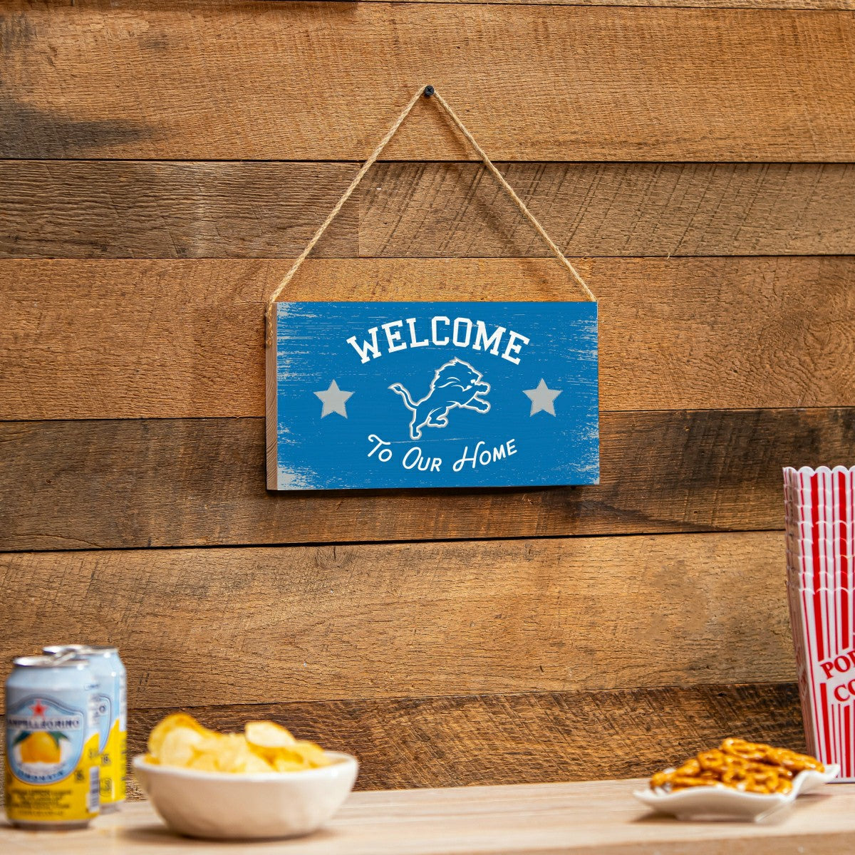 Detroit Lions Wood Wall Sign, 6x11