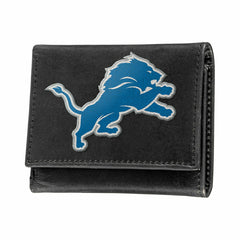 Detroit Lions Black Tri-Fold Embroidered Wallet