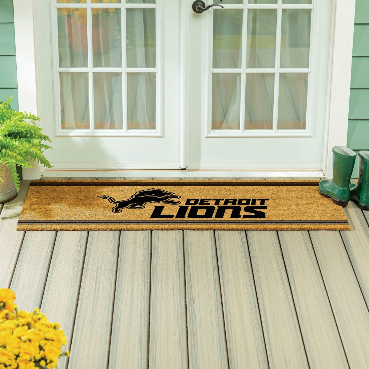 Detroit Lions Extra Large One Color Coir Mat, 60"x24"