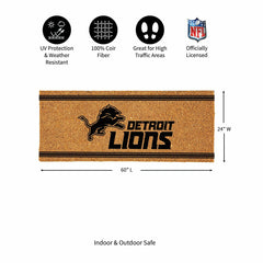 Detroit Lions Extra Large One Color Coir Mat, 60"x24"