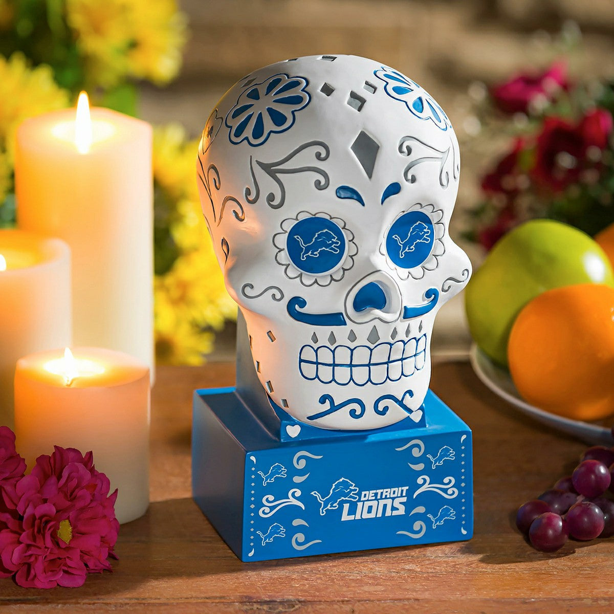 Detroit Lions Sugar Skull Statue