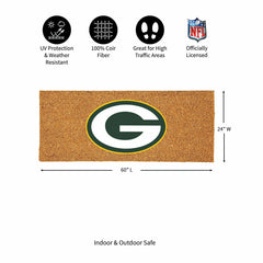 Green Bay Packers Extra Large Full Color Coir Mat, 60"x24"