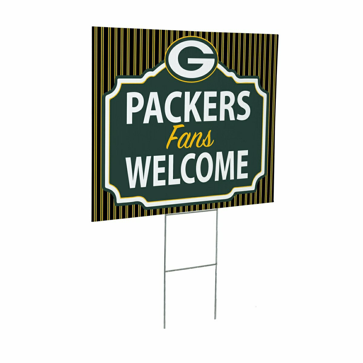 Green Bay Packers Coroplast Yard Sign, "Fans Welcome"