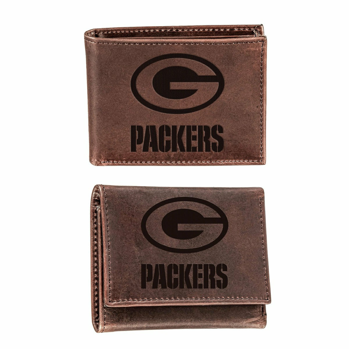 Green Bay Packers, Bi-Fold and Tri-Fold Wallet Gift Set, Brown