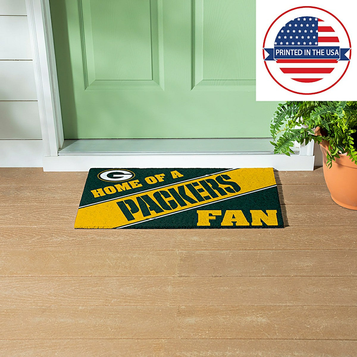 Green Bay Packers, PVC Mat COLOR, Home of a Fan