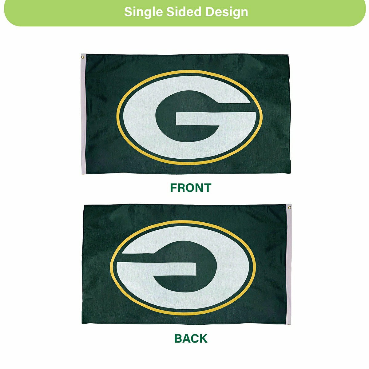Green Bay Packers Single Sided Estate Flag with 2 Grommets, 3'x5'