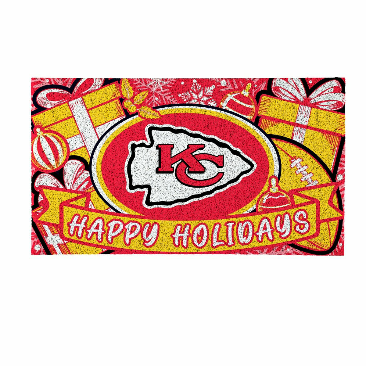 Kansas City Chiefs Holiday PVC Mat, 28"x16"