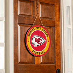 Kansas City Chiefs Round Door Décor with Hanging Rope, 18x18