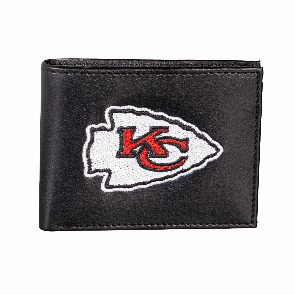 Kansas City Chiefs Black Bi-Fold Embroidered Wallet w/ RFID Blocking