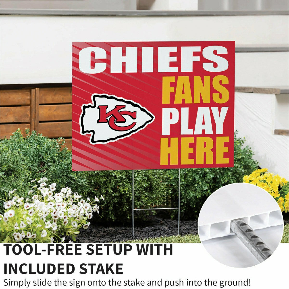 Kansas City Chiefs Coroplast Yard Sign "Fans Play Here"