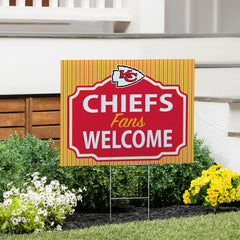 Kansas City Chiefs Coroplast Yard Sign, "Fans Welcome"