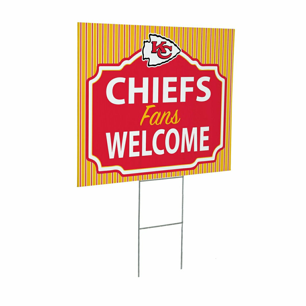 Kansas City Chiefs Coroplast Yard Sign, "Fans Welcome"