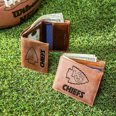 Kansas City Chiefs, Bi-Fold and Tri-Fold Wallet Gift Set, Brown