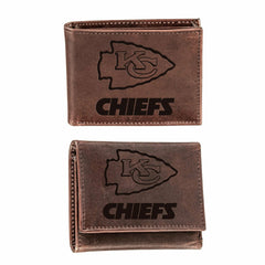 Kansas City Chiefs, Bi-Fold and Tri-Fold Wallet Gift Set, Brown