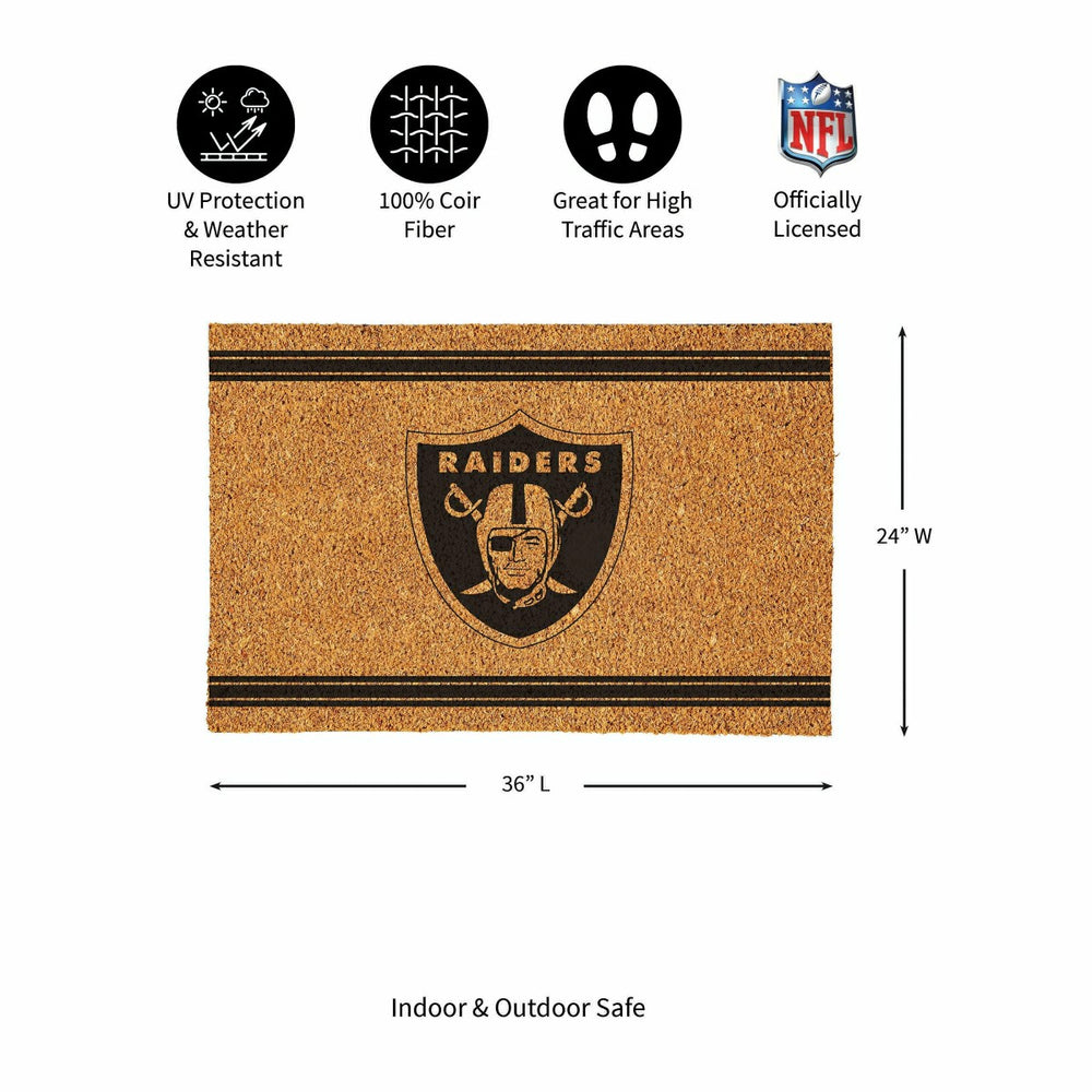 Las Vegas Raiders Large One Color Coir Mat, 36"x24"