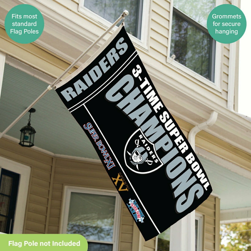 Las Vegas Raiders Multi-Win Superbowl Champions Football 3x5 Flag