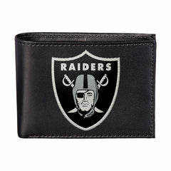 Las Vegas Raiders Black Bi-Fold Embroidered Wallet w/ RFID Blocking