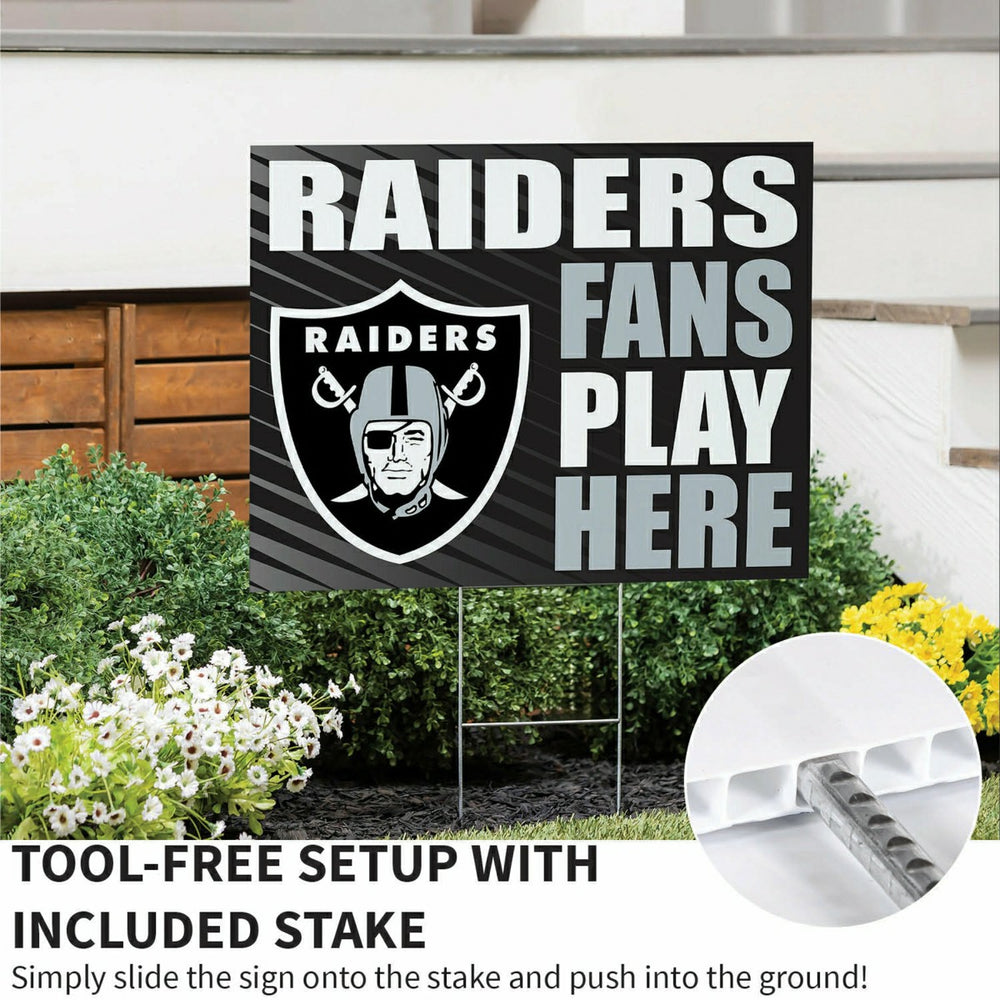 Las Vegas Raiders Coroplast Yard Sign "Fans Play Here"